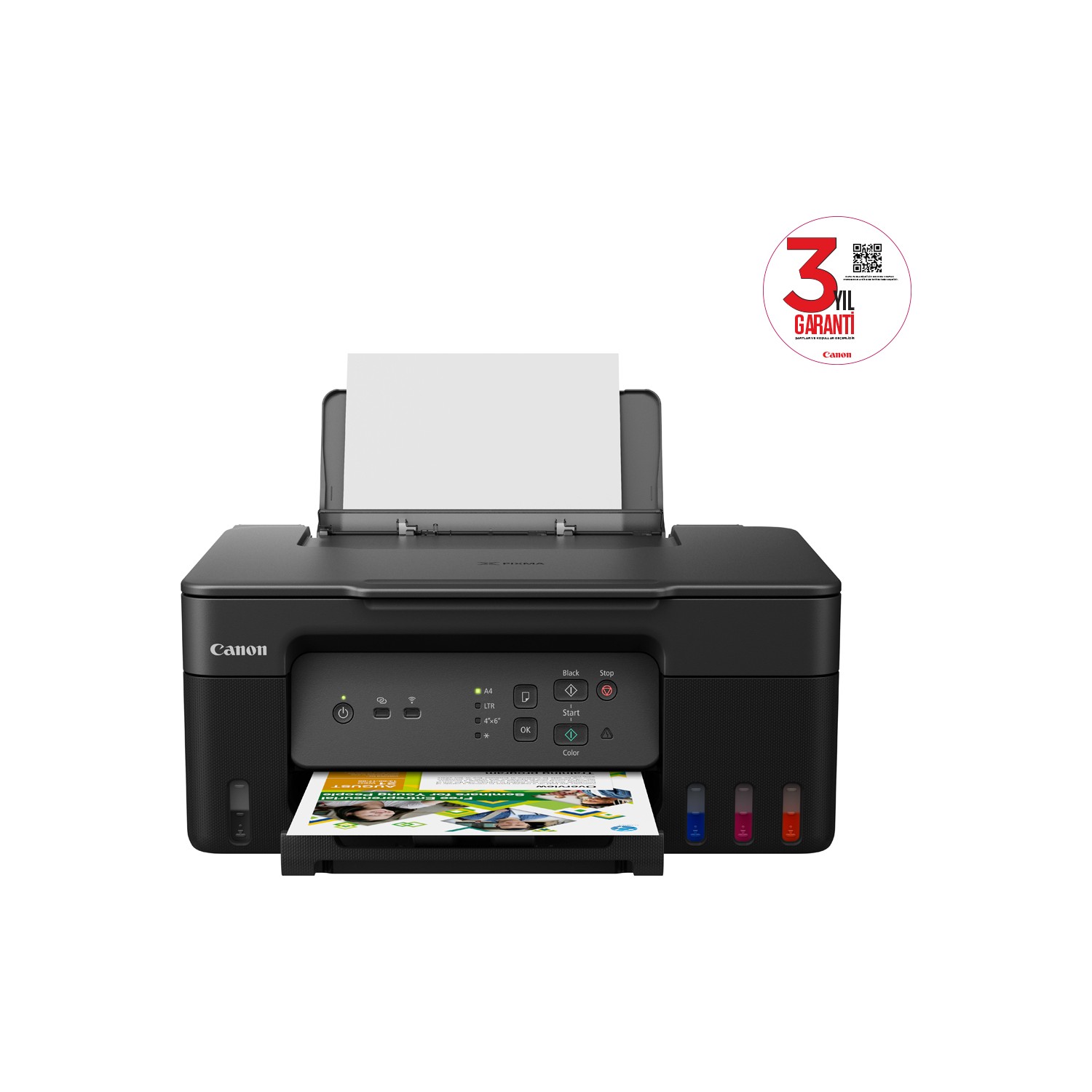 Canon G3430 Wi-Fi + Tarayıcı + Fotokopi Renkli Çok Fonksiyonlu Tanklı Mürekkep Püskürtmeli Yazıcı