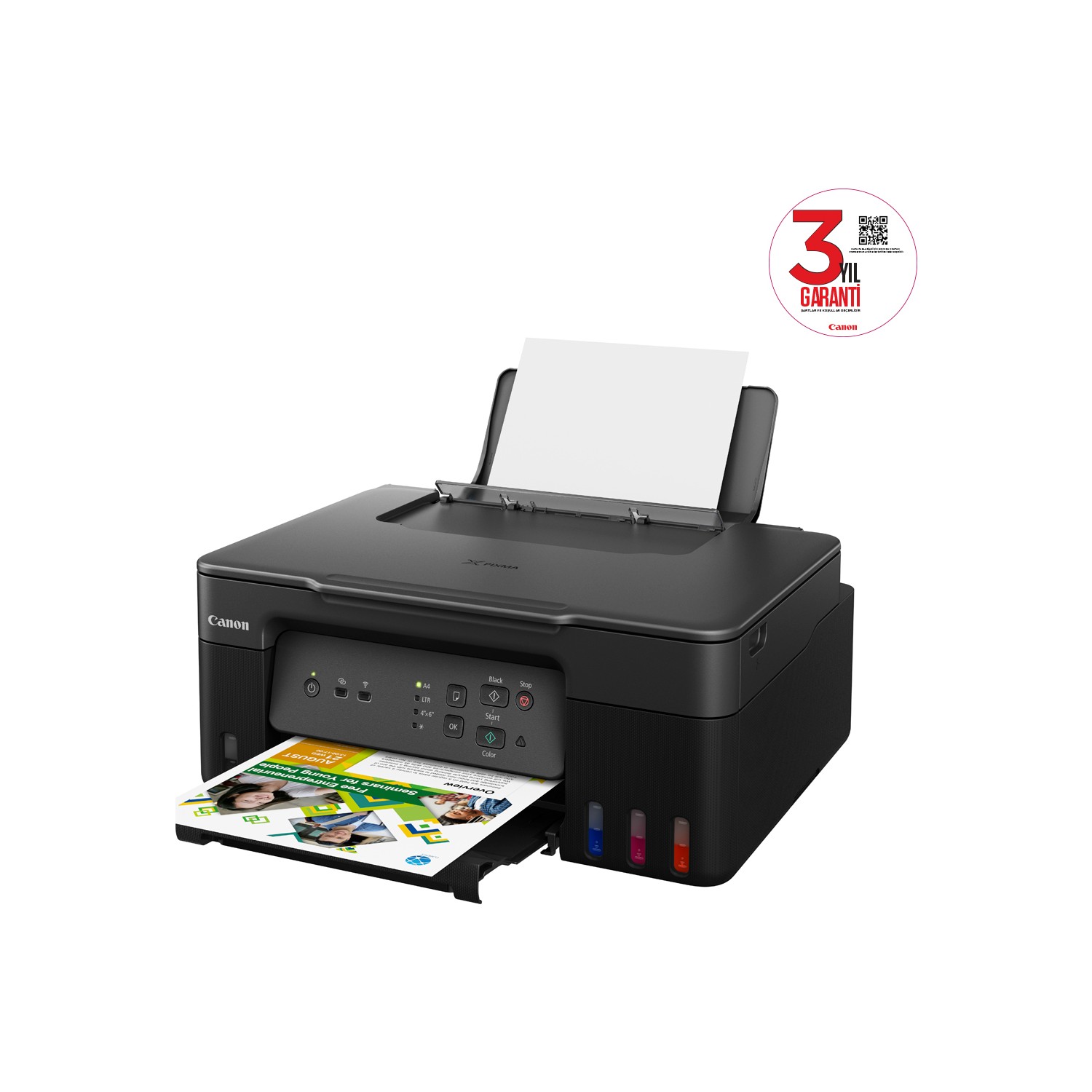 Canon G3430 Wi-Fi + Tarayıcı + Fotokopi Renkli Çok Fonksiyonlu Tanklı Mürekkep Püskürtmeli Yazıcı