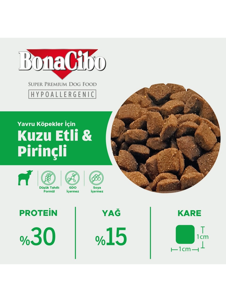 BonaCibo 15 Kg Puppy Lamb & Rice Kuzu Etli ve Pirinçli Yavru Köpek Maması