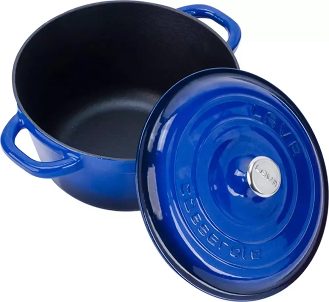 Lava 26 cm New Heritage Yuvarlak Döküm Tencere Mavi