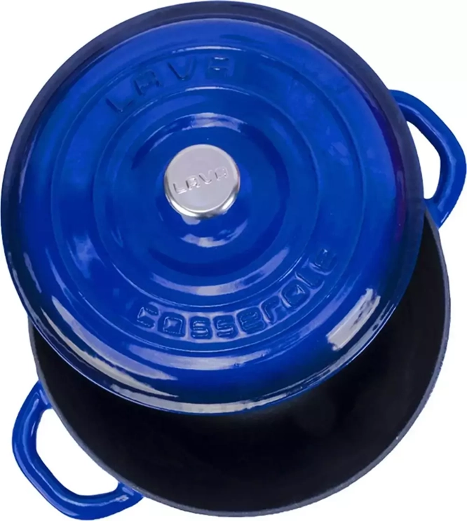 Lava 26 cm New Heritage Yuvarlak Döküm Tencere Mavi
