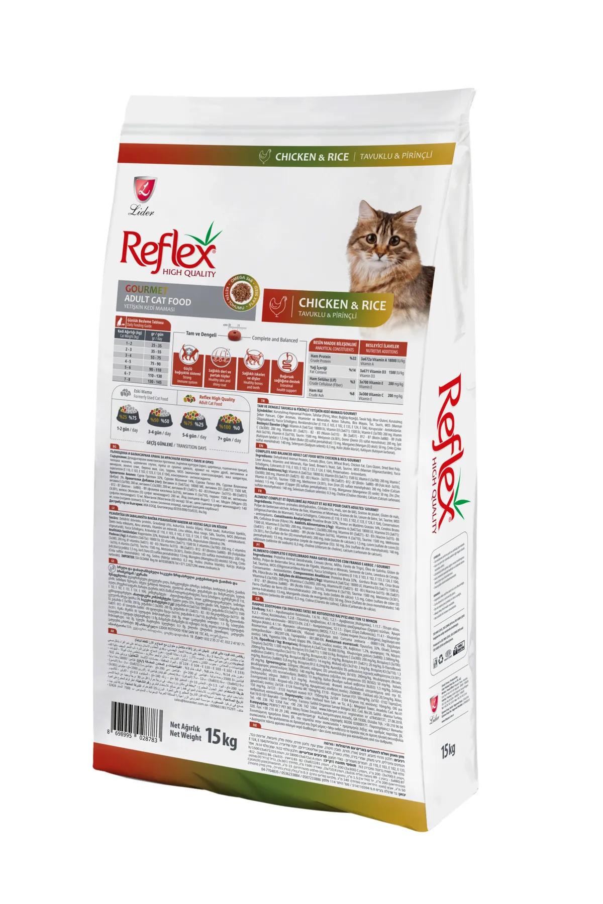 Reflex 15 Kg Gourmet Tavuklu & Pirinçli Yetişkin Kedi Maması 