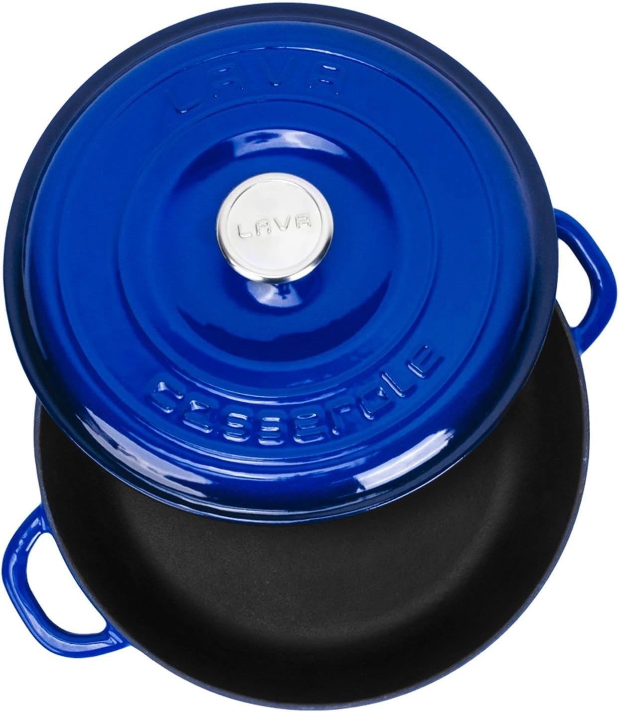 Lava Döküm Yuvarlak Çok Amaçlı Yayvan Tencere New Heritage Serisi Çap(Ø)28cm. Mavi