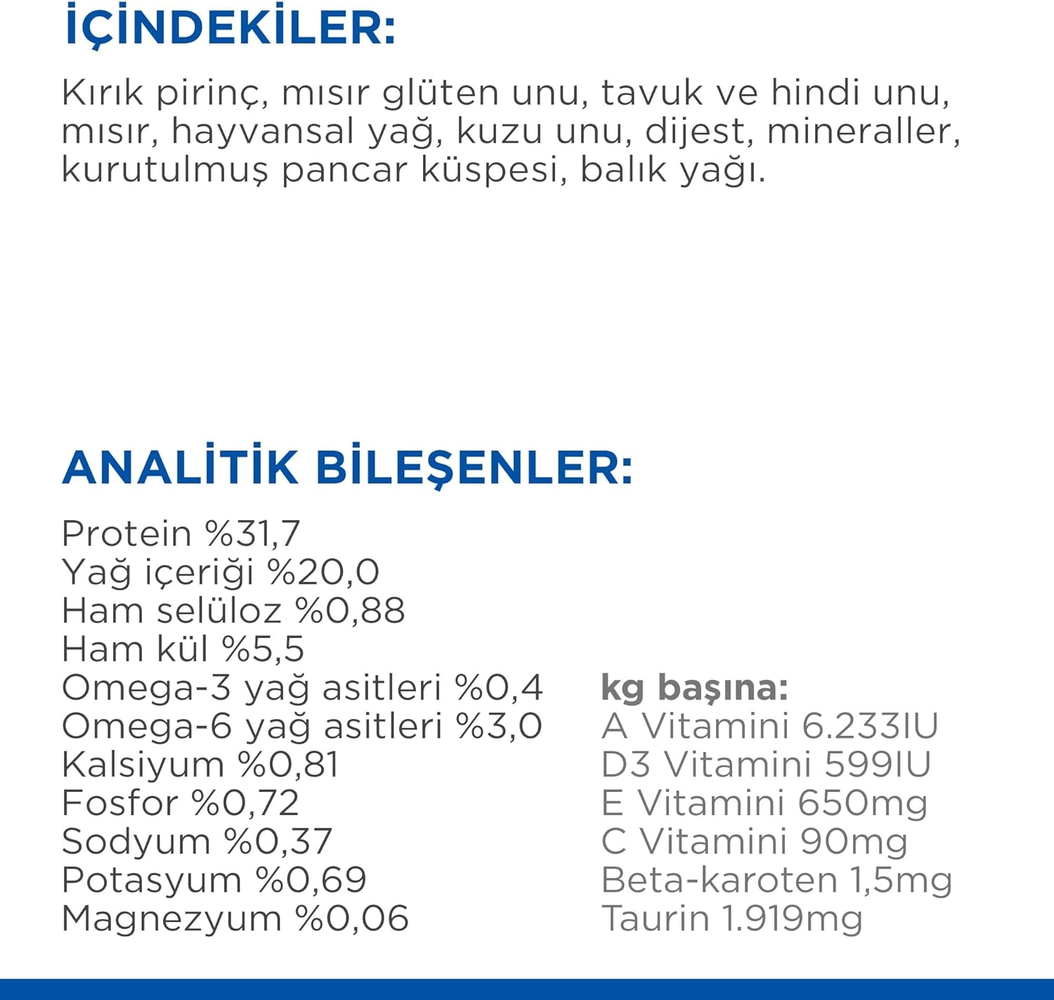 Hill’s 3 Kg Kuzu Etli Yetişkin Kedi Maması 