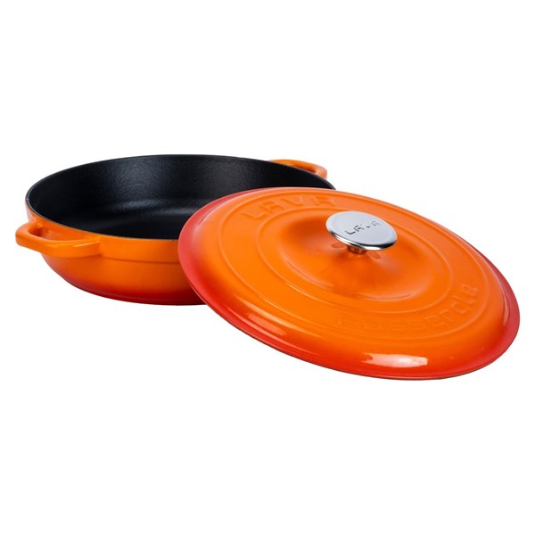 Lava Döküm Yuvarlak Çok Amaçlı Tencere (Ø)28 cm. Turuncu