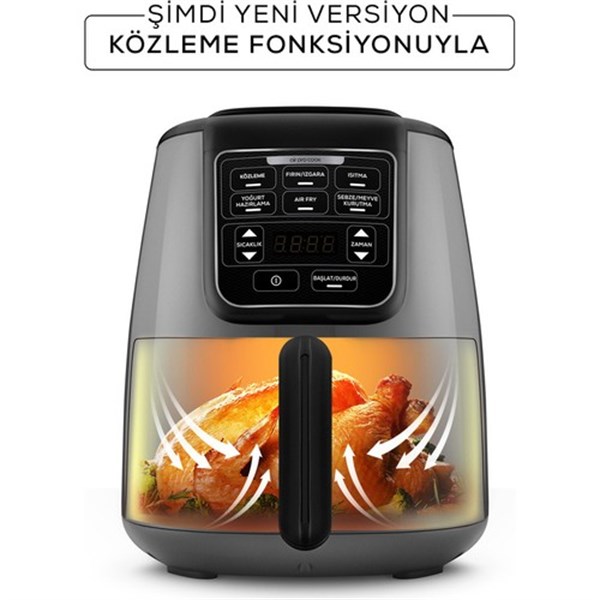 Karaca Air Pro Cook Köz XL Airfryer Siyah-Gri