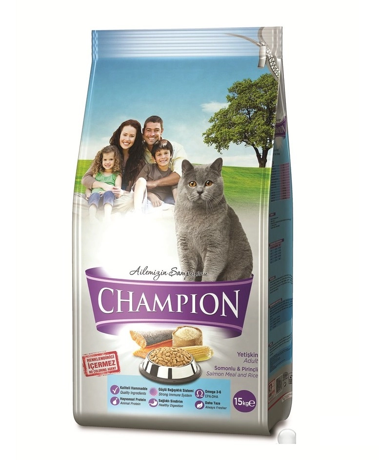 Champion 15 kg Somonlu ve Pirinçli Yetişkin Kuru Kedi Maması