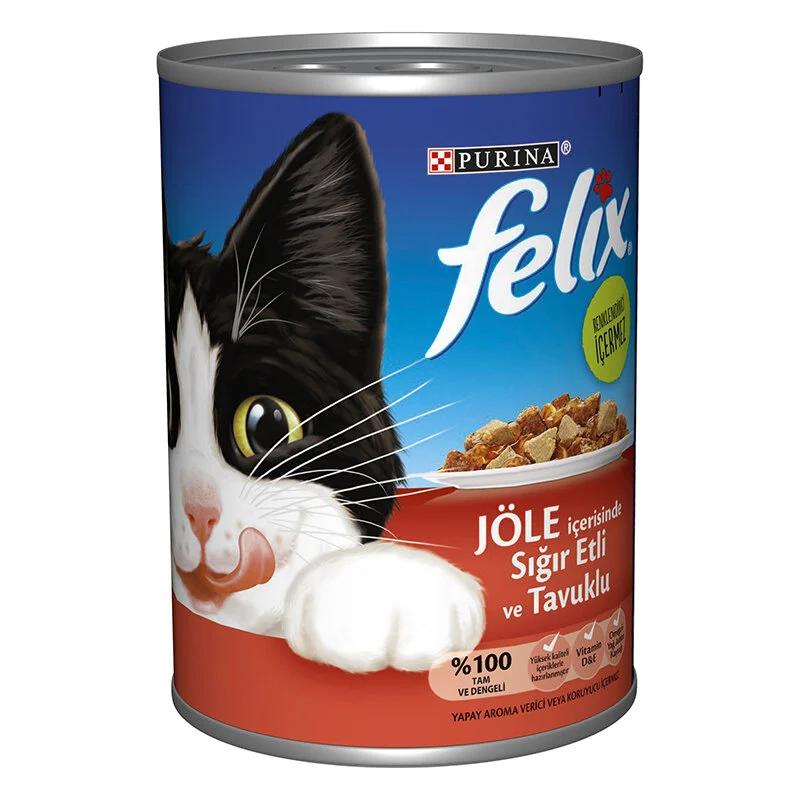 Felix%20400%20gr%20Sığır%20Etli%20ve%20Tavuklu%20Konserve%20Yetişkin%20Yaş%20Kedi%20Maması
