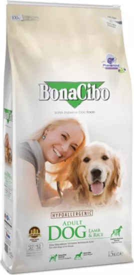 BonaCibo 15 Kg  Kuzu Etli Ve Pirinçli Yetişkin Köpek Maması 
