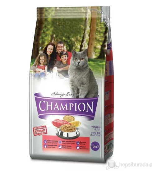 Champion 15 kg Dana Etli Yetişkin Kuru Kedi Maması