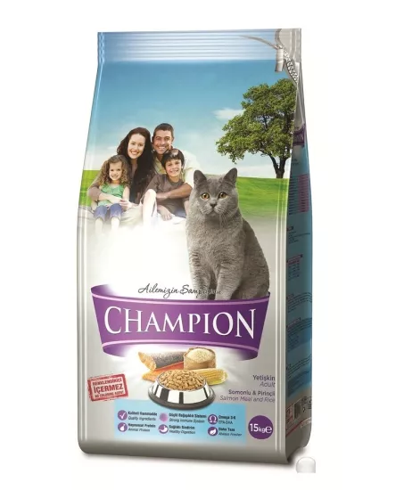 Champion 15 kg Somonlu ve Pirinçli Yetişkin Kuru Kedi Maması