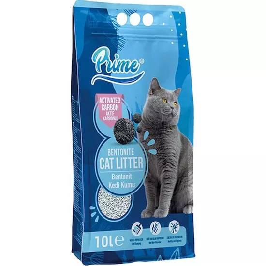 Prime Aktif Karbonlu 10 lt Topaklaşan Bentonit Kedi Kumu