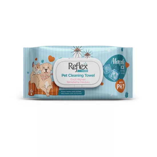 Reflex Care Evcil Hayvanlar İçin Çok Amaçlı Hijyenik Temizleme Havlusu Alaçatı Ice Kokulu 50’li