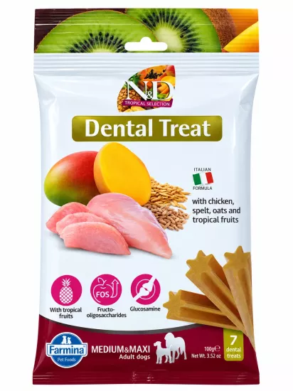 N&D Tropical Tavuklu Diş Sağlığı Medium/Maxi Köpek Ödülü 100Gr